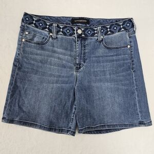Liverpool Los Angeles Women Size 12 Denim Kristy High Rise Shorts Cuff Maysville